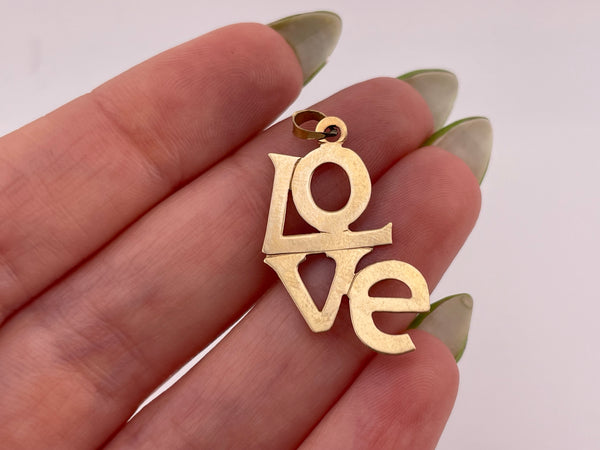 14k yellow gold 'love' pendant