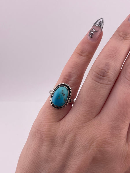 size 4 sterling silver turquoise ring