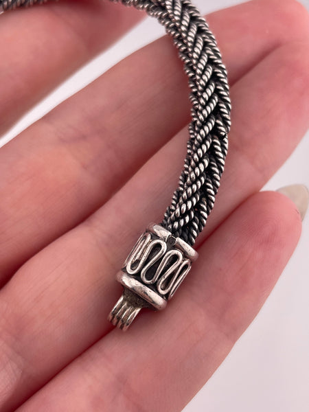 sterling silver 18" heavy 58 grams box wheat chain necklace