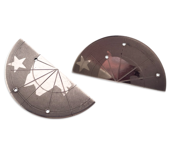 sterling silver pig star etched matte finish earrings