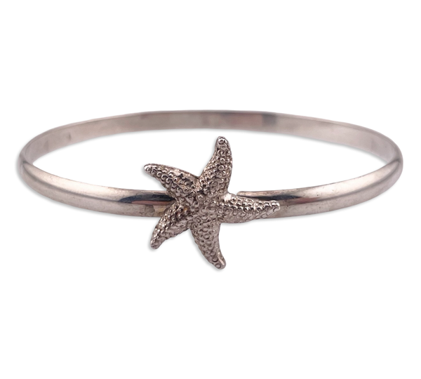 sterling silver 6-7/8" starfish bangle bracelet