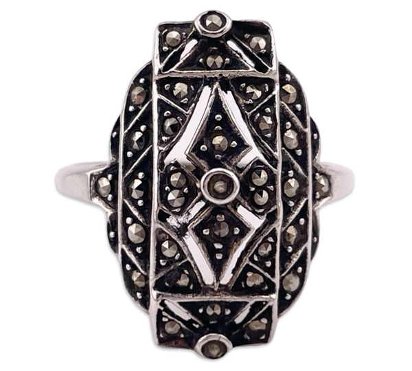 size 7 sterling silver marcasite ring