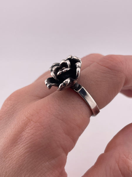 size 7.75 sterling silver electroform flower ring