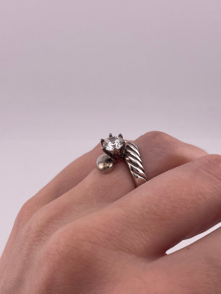size 6.25 sterling silver rhinestone ring