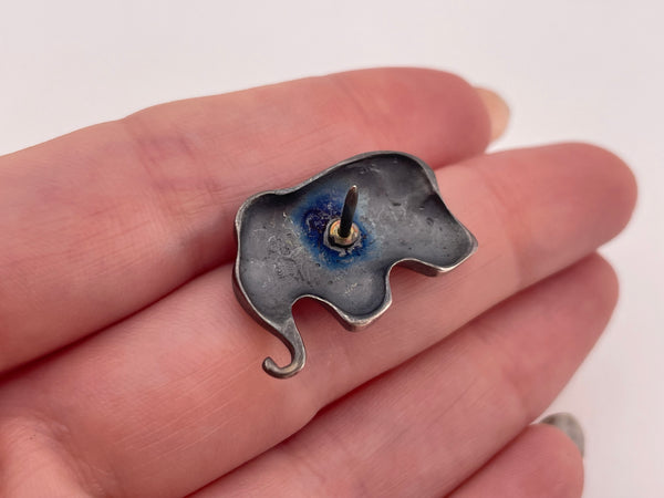 sterling silver designer Mignon Faget elephant animal crackers lapel pin