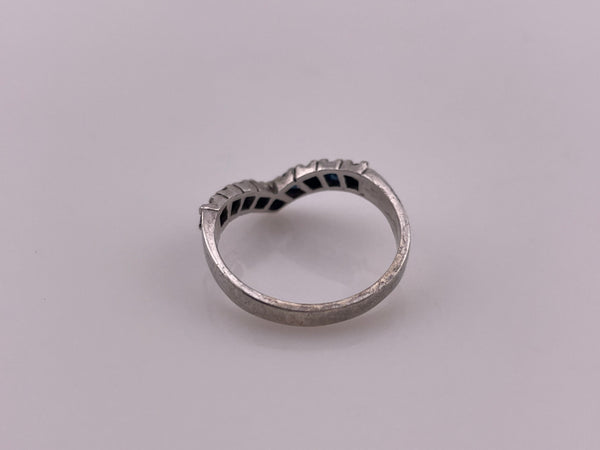 size 7 sterling silver faceted blue spinel ring