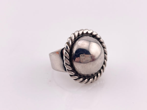 size 5.75 sterling silver stoneless dome rope border ring