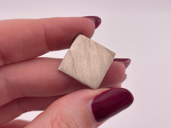 sterling silver stoneless diamond brushed finish pendant
