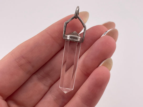 sterling silver glass crystal pendant