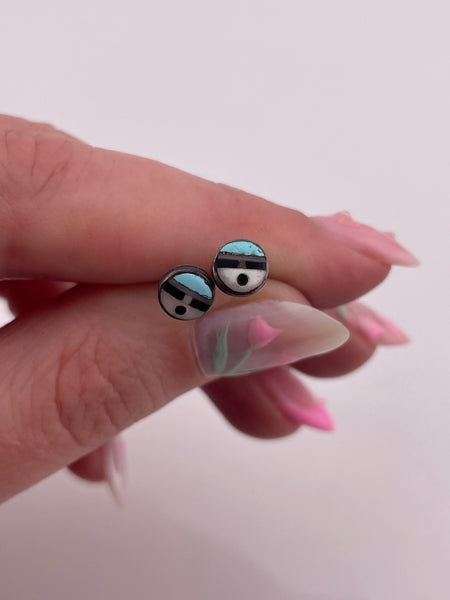 sterling silver Zuni inlay stud earrings ***Not Sterling Posts***