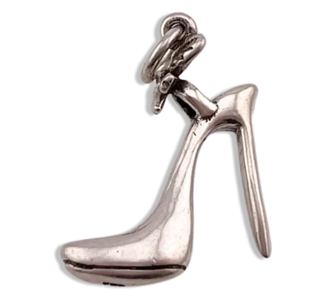 sterling silver 3D high heel pendant
