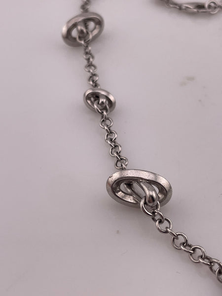 sterling silver designer Movado spacer diamond dangle necklace