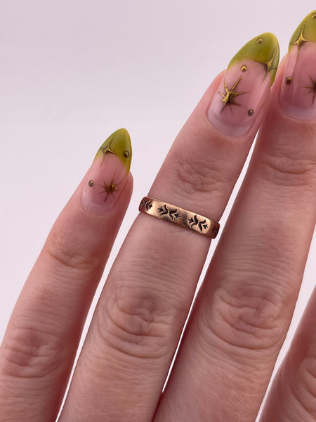 size 3.5 10k rosy yellow gold stamped band ring