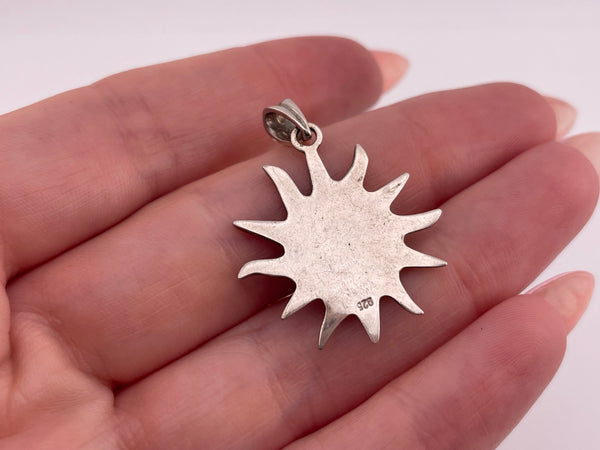 sterling silver sun face pendant