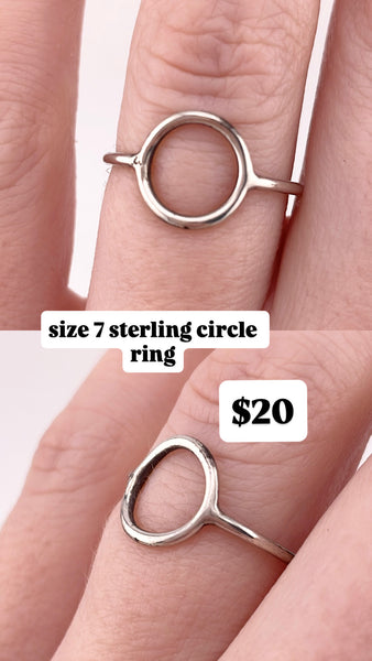 RESERVED PRIVATE LISTING -- sterling silver circle ring A20