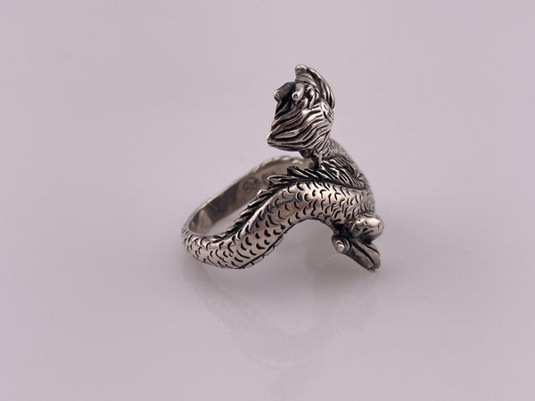 size 8.75 sterling silver dragon ring
