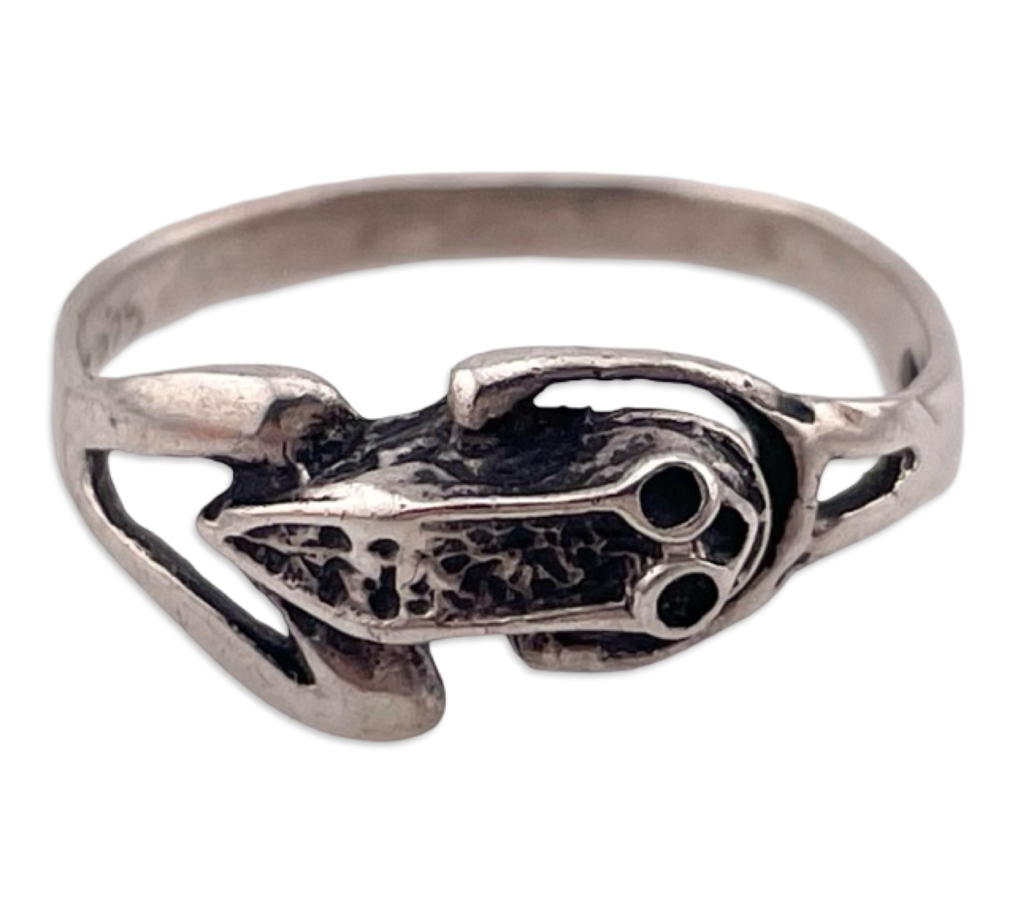 size 5.5 sterling silver frog ring