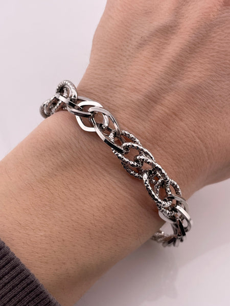 sterling silver multi-link chain bracelet