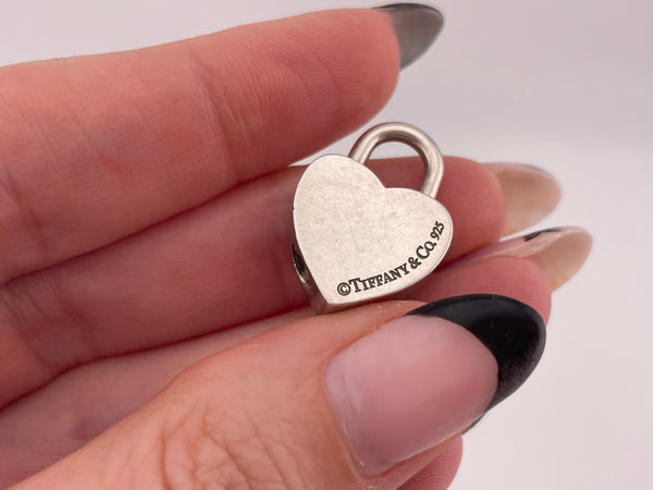 sterling silver Tiffany & Co. heart shaped padlock pendant