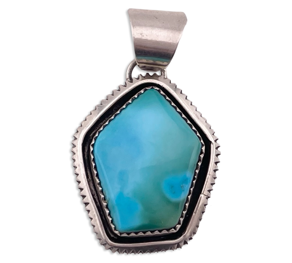 sterling silver Navajo Bea Johnson turquoise pendant
