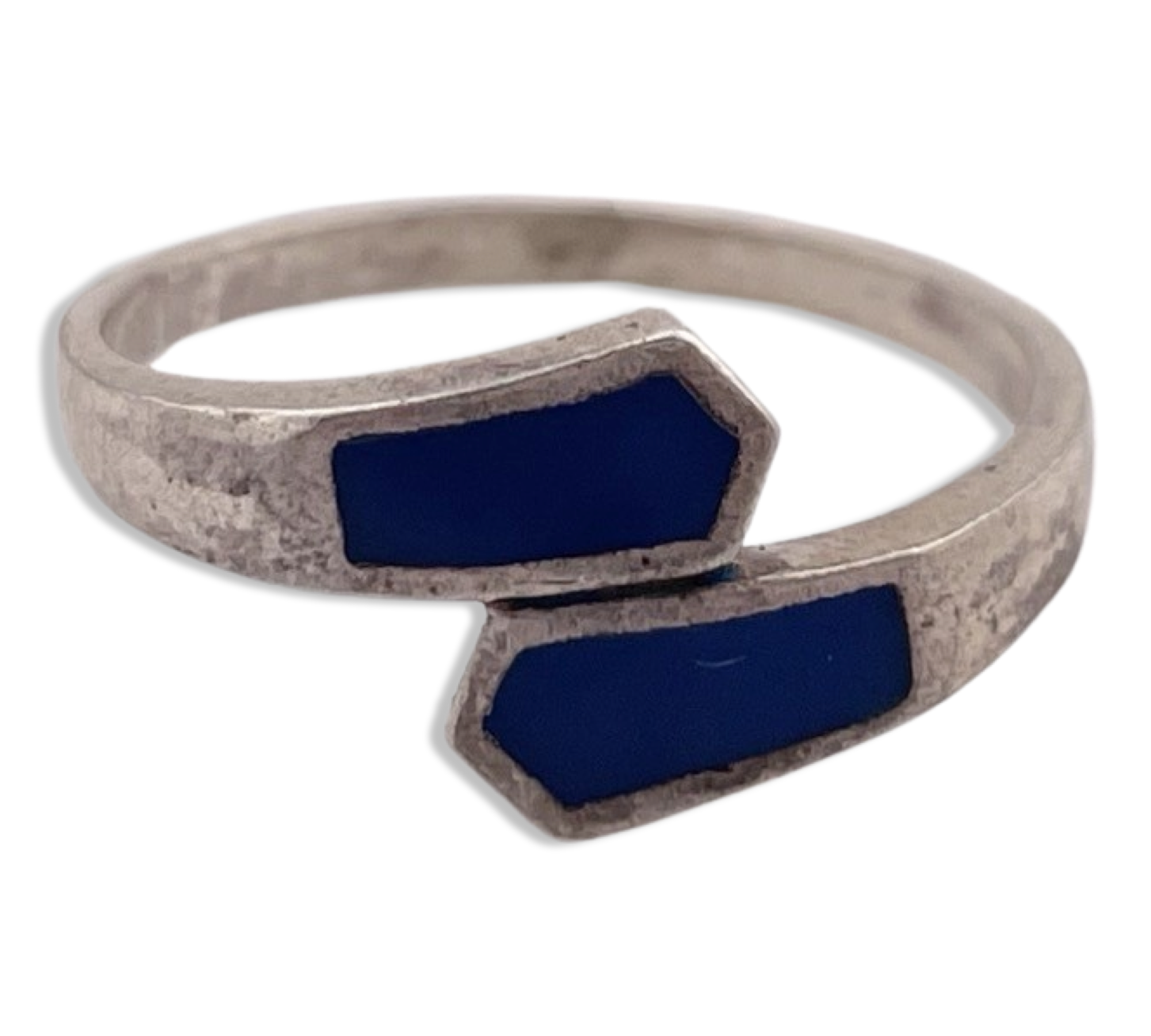 size 7.25 sterling silver blue resin ring
