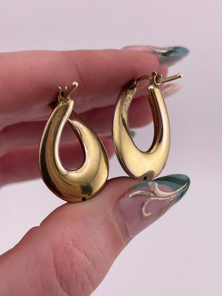 sterling silver gold plated U shaped earrings **AS IS**