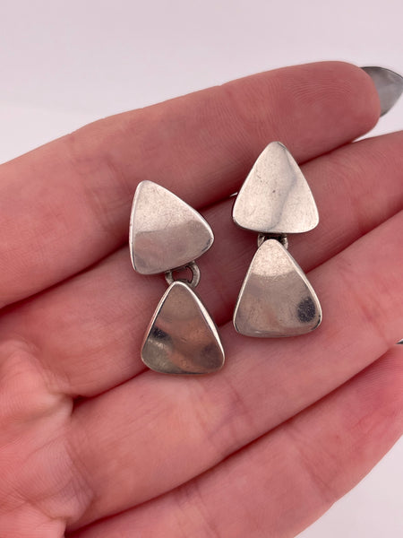sterling silver stoneless post dangle earrings