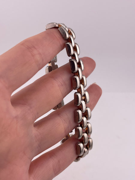 sterling silver 7" chunky panther link bracelet