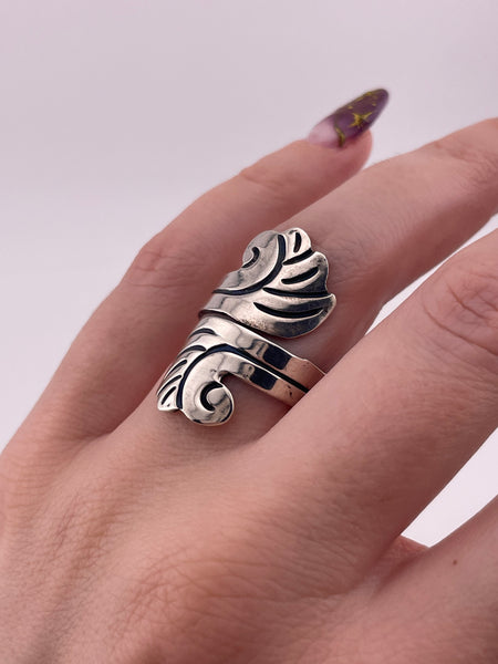size 7.25 sterling silver Mexican stoneless bypass ring