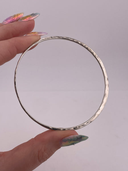 sterling silver 8" Robert Lee Morris hammered bangle bracelet
