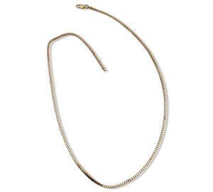 sterling silver gold plated 18" box chain necklace