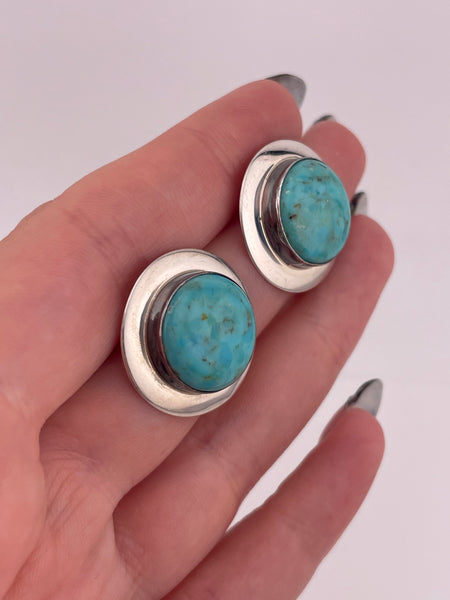 sterling silver DRT stabilized turquoise post earrings