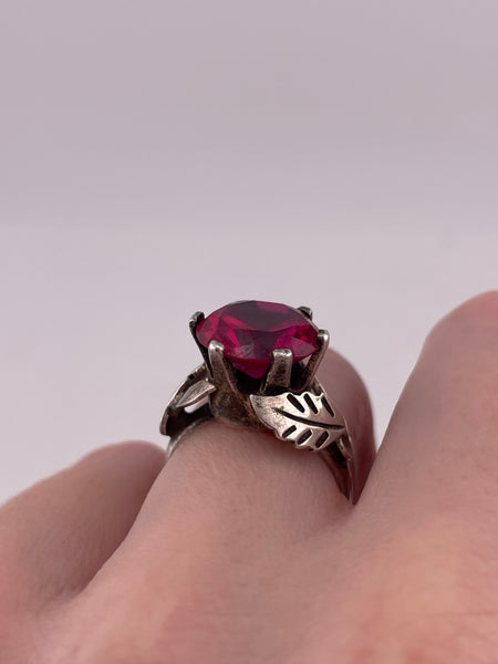 size 6.25 sterling silver faceted lab sapphire ring