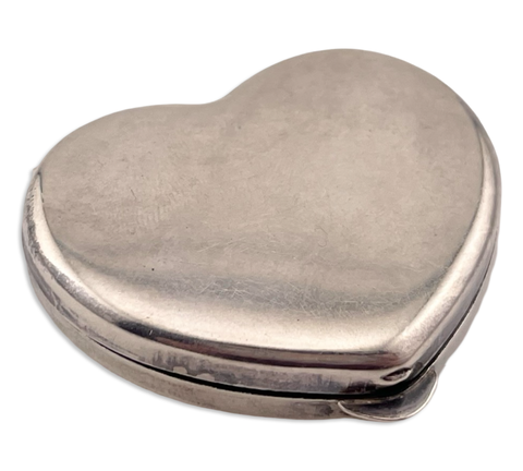 sterling silver heart shaped compartment pill box