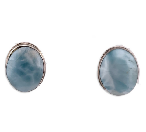 sterling silver larimar post earrings