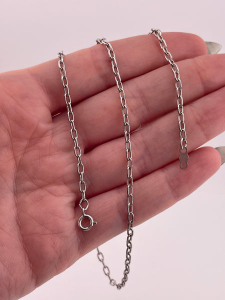 sterling silver 20" cable chain oval link necklace