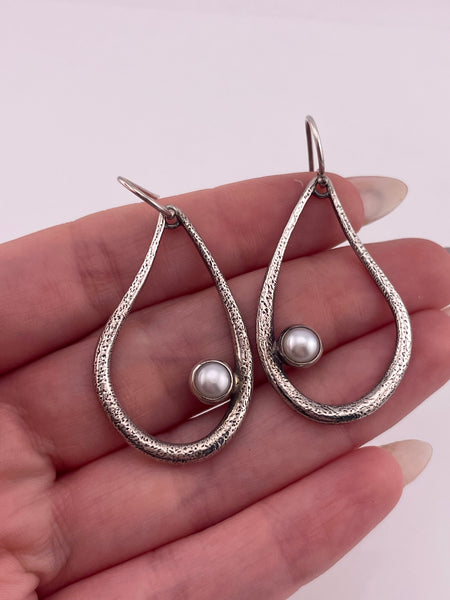 sterling silver Silpada pearl dangle earrings