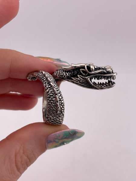 size 10.5 sterling silver dragon ring