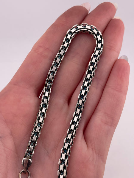 sterling silver 9-1/4" bismark box chain bracelet