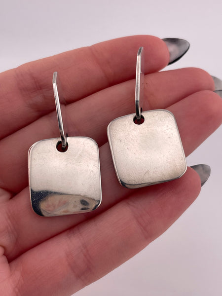 sterling silver stoneless post dangle earrings