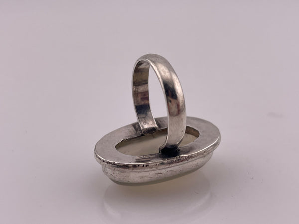 size 6.75 sterling silver oval agate ring