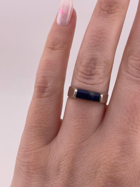 size 7.25 sterling silver Mexican sodalite ring