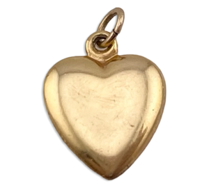 14k yellow gold puffy heart pendant