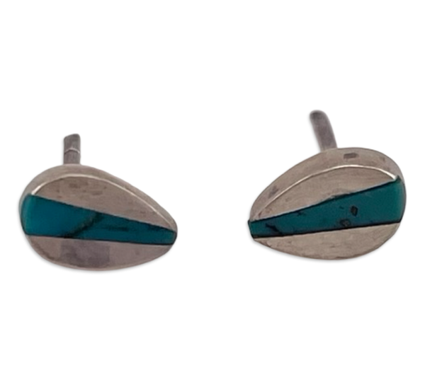 sterling silver stabilized turquoise stud post earrings
