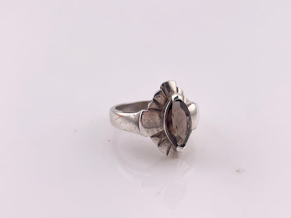 size 6 sterling silver smoky quartz ring