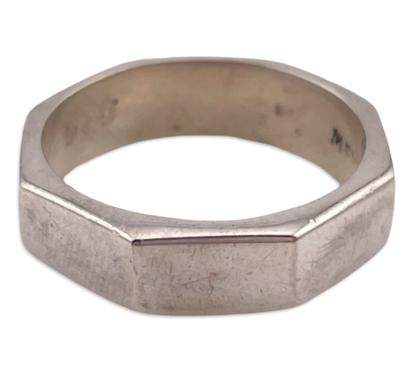 size 8.25 sterling silver Mexican octagon shaped band ring