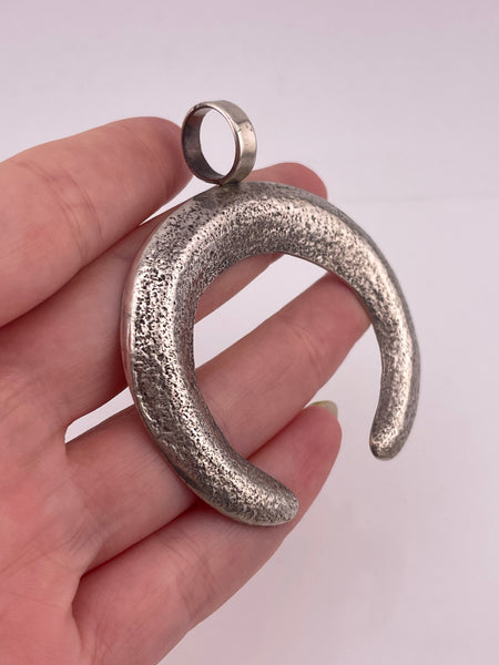 sterling silver large sandcast naja pendant