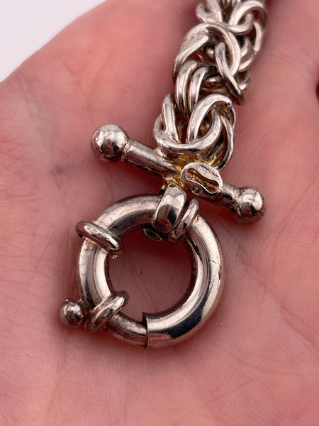 sterling silver 7 5/8" chunky byzantine chain link bracelet