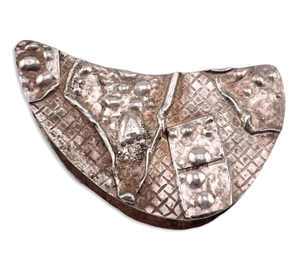 sterling silver double sided artisan textured pendant