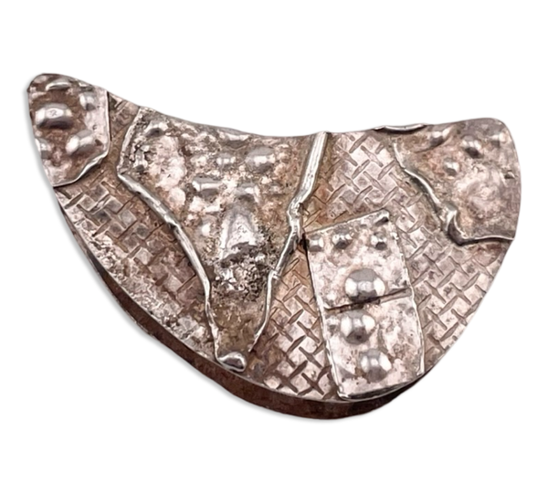 sterling silver double sided artisan textured pendant